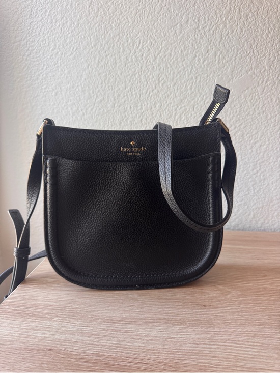 kate spade Handbags - kate spade Black Pebbled Leather Crossbody with Front Pocket
